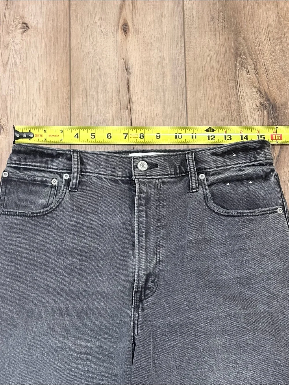 Abercrombie 90s Straight Ultra High Rise Gray Jeans Grunge Y2K 30 Charcoal - Picture 10 of 14